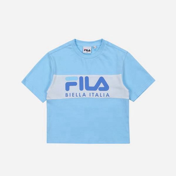 Camisetas Fila Menina Azuis - Fila Heritage Blocked S/S Portugal Online,OAKS-80231